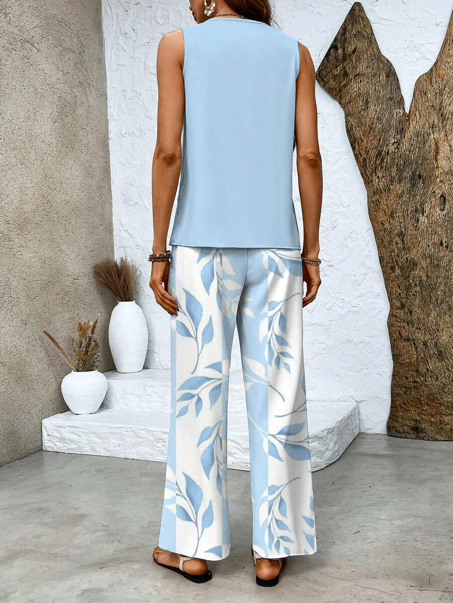 Dames Co-ord Set met Luchtige Top en Wijde Broek Auralie