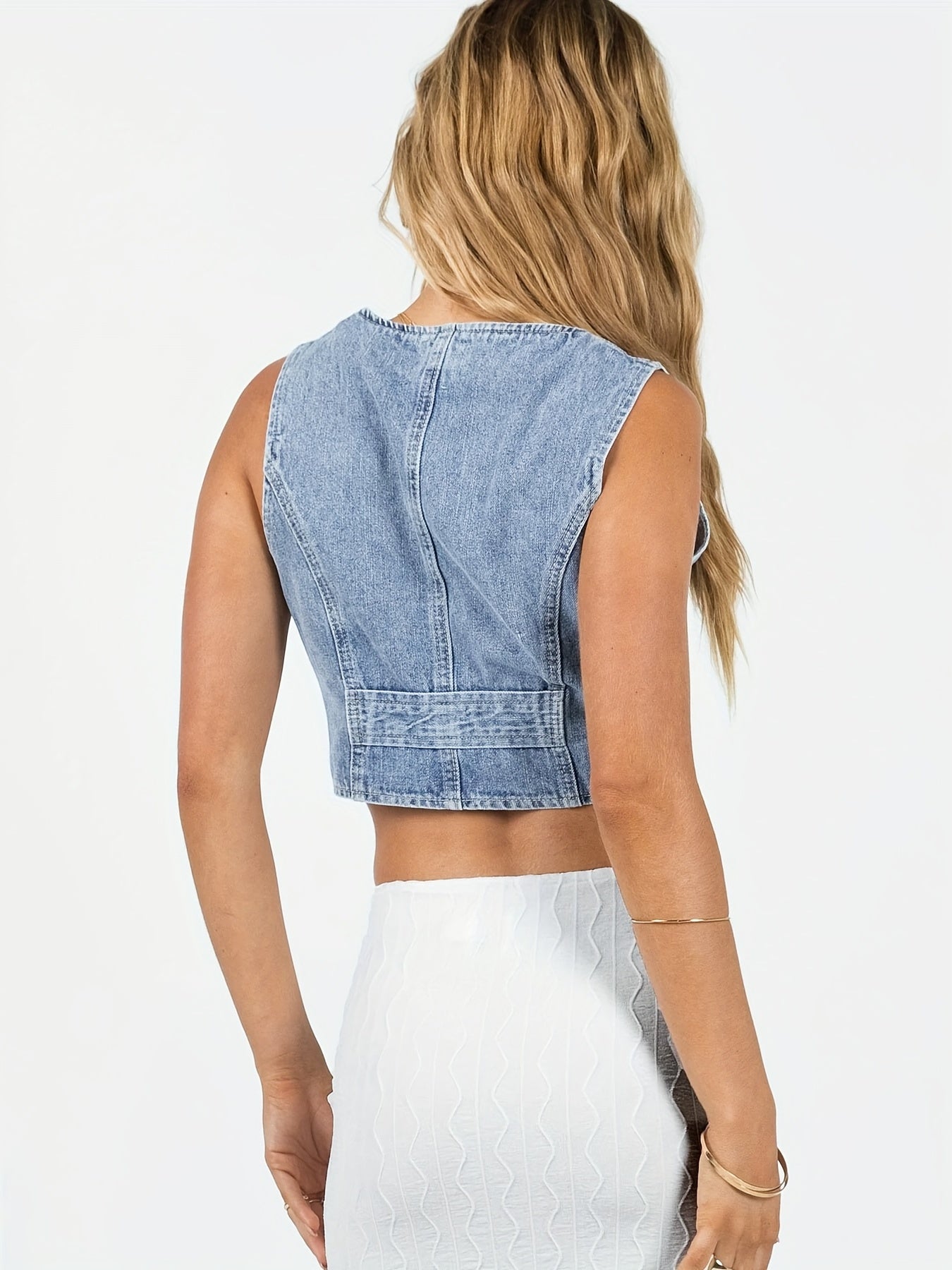 Dames Korte Spijkerstof Gilet Auralie