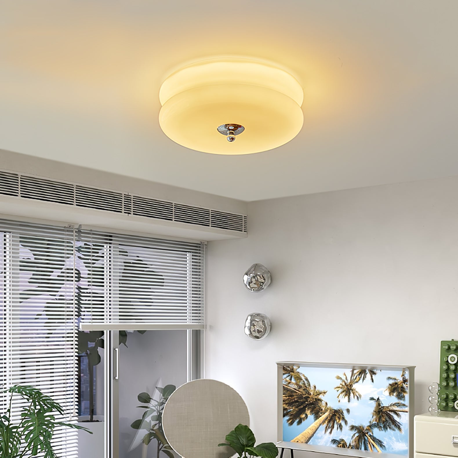 Art Deco Vintage Plafondlamp met Geïntegreerde LED – Handgemaakt voor Slaapkamer en Woonkamer 3