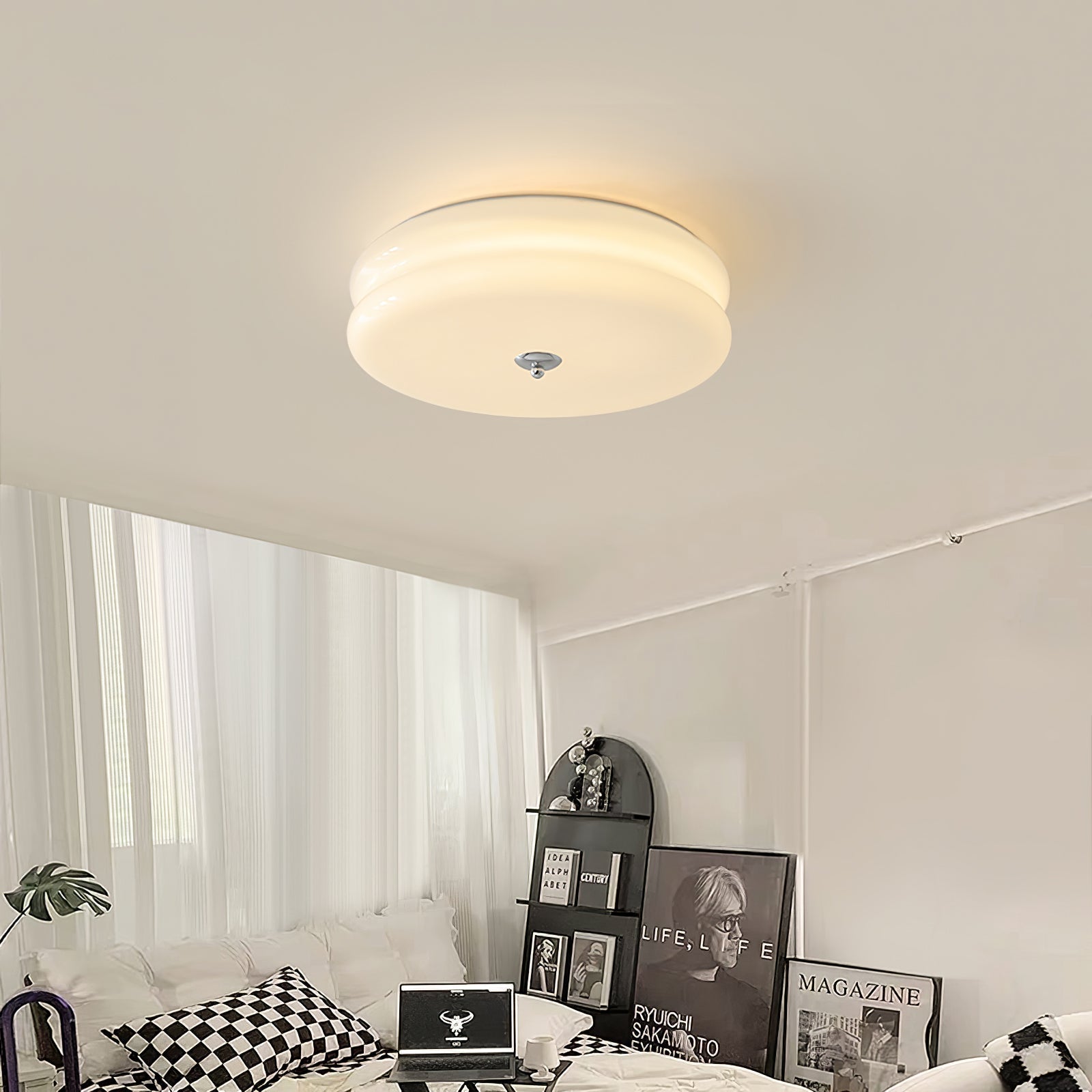 Art Deco Vintage Plafondlamp met Geïntegreerde LED – Handgemaakt voor Slaapkamer en Woonkamer 6