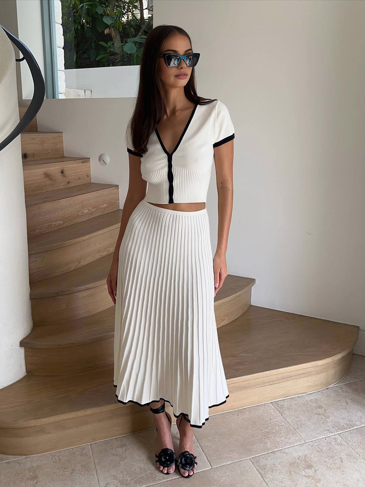 Dames Co-ord Set Top en Lange Rok Auralie