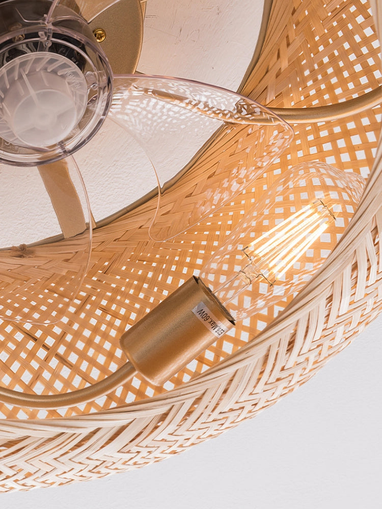 Bamboe Plafondventilator met Lamp - Modern en Elegant Design voor Woonkamer en Slaapkamer 3