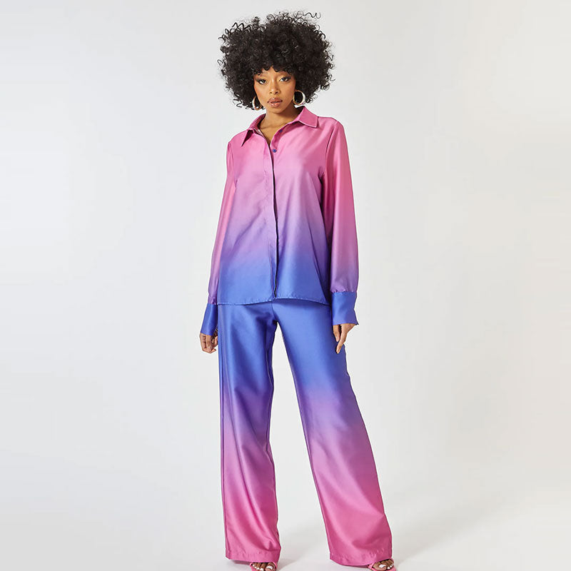 Co Ord Set Dames met Pofmouwen en Rechte Broek voor Zomeractiviteiten 4