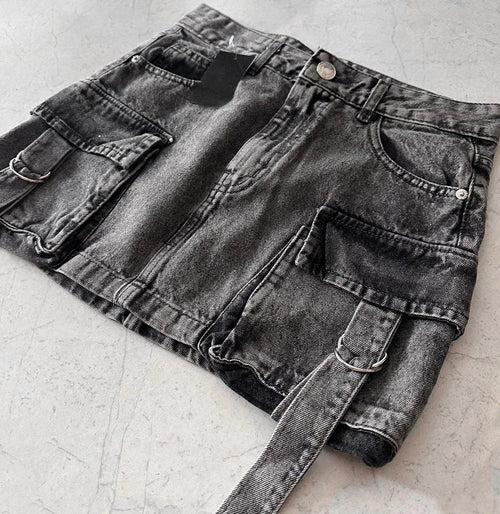 Dames Cargo Denim Minirok Auralie
