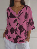Dames Blouse met Bloemenprint en Luchtige Mouwen 3