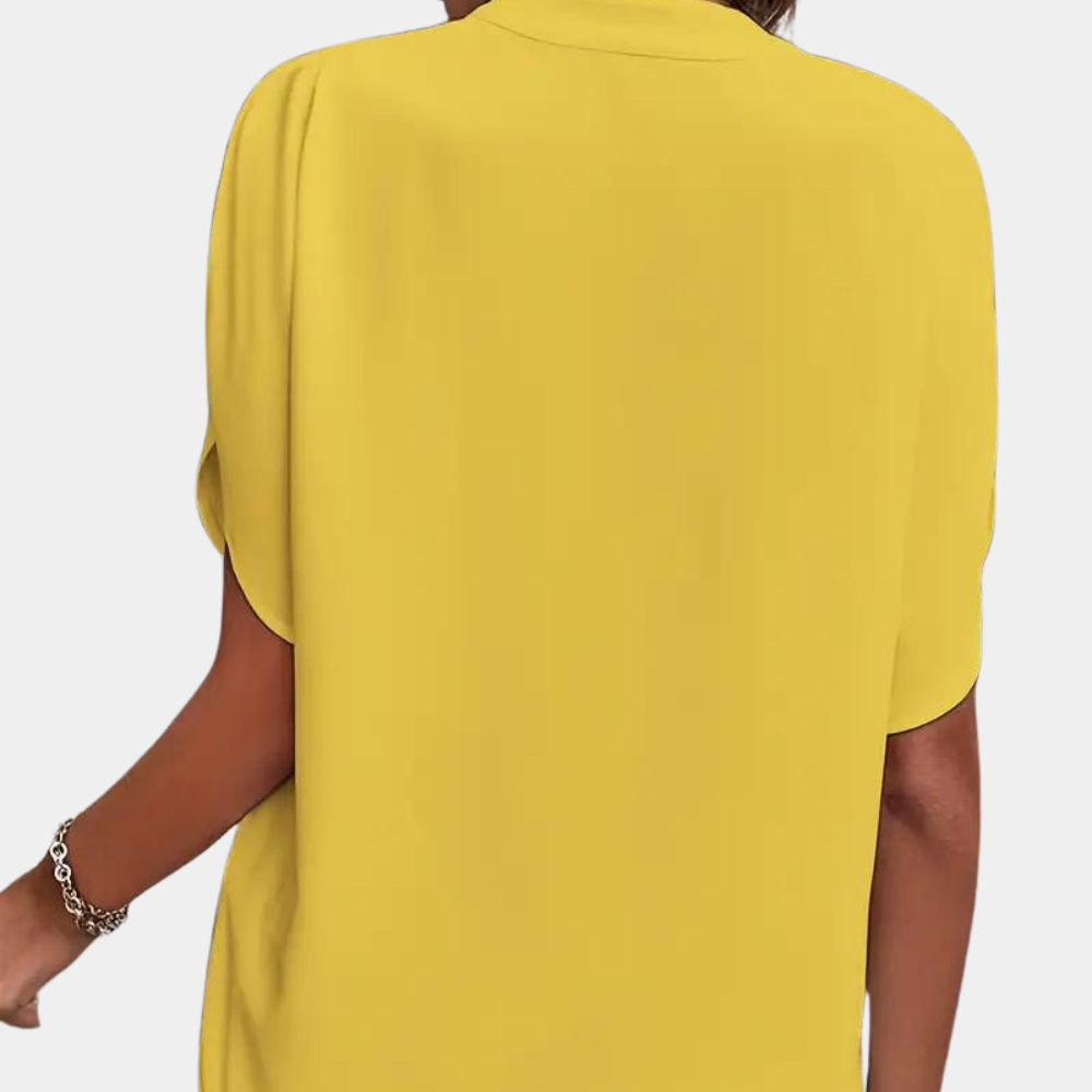 Dames Blouse met Korte Mouwen en V-hals voor Zomer Auralie