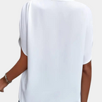 Dames Blouse met Korte Mouwen en V-hals voor Zomer Auralie