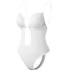 Dames Body Shaper met Diepe V-Hals en Open Rug Wit Auralie