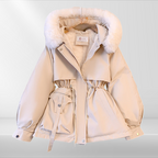 Dames Donsjack met Afneembare Kapuze en Taillering voor Optimale Warmte 0