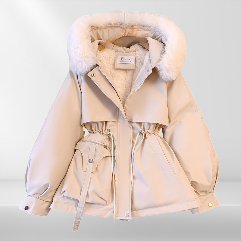 Dames Donsjack met Afneembare Kapuze en Taillering voor Optimale Warmte 0