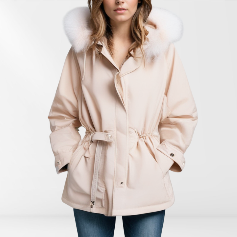 Dames Donsjack met Afneembare Kapuze en Taillering voor Optimale Warmte 1