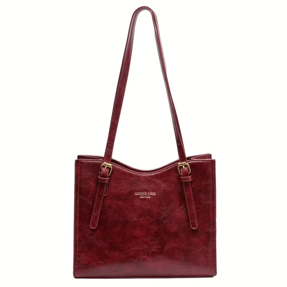 Dames Handtas van Hoogwaardig Vegan Leer Rood Auralie