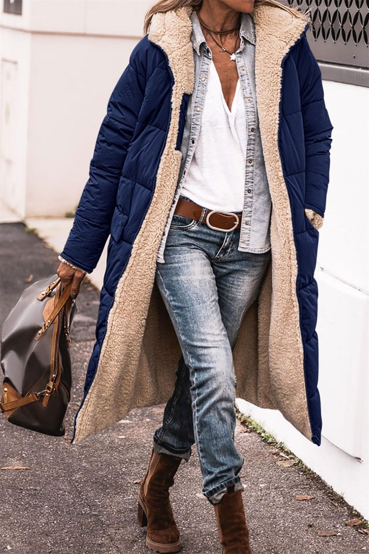 Dames Jas Winter met Sherpa Voering en Relaxed Fit 2