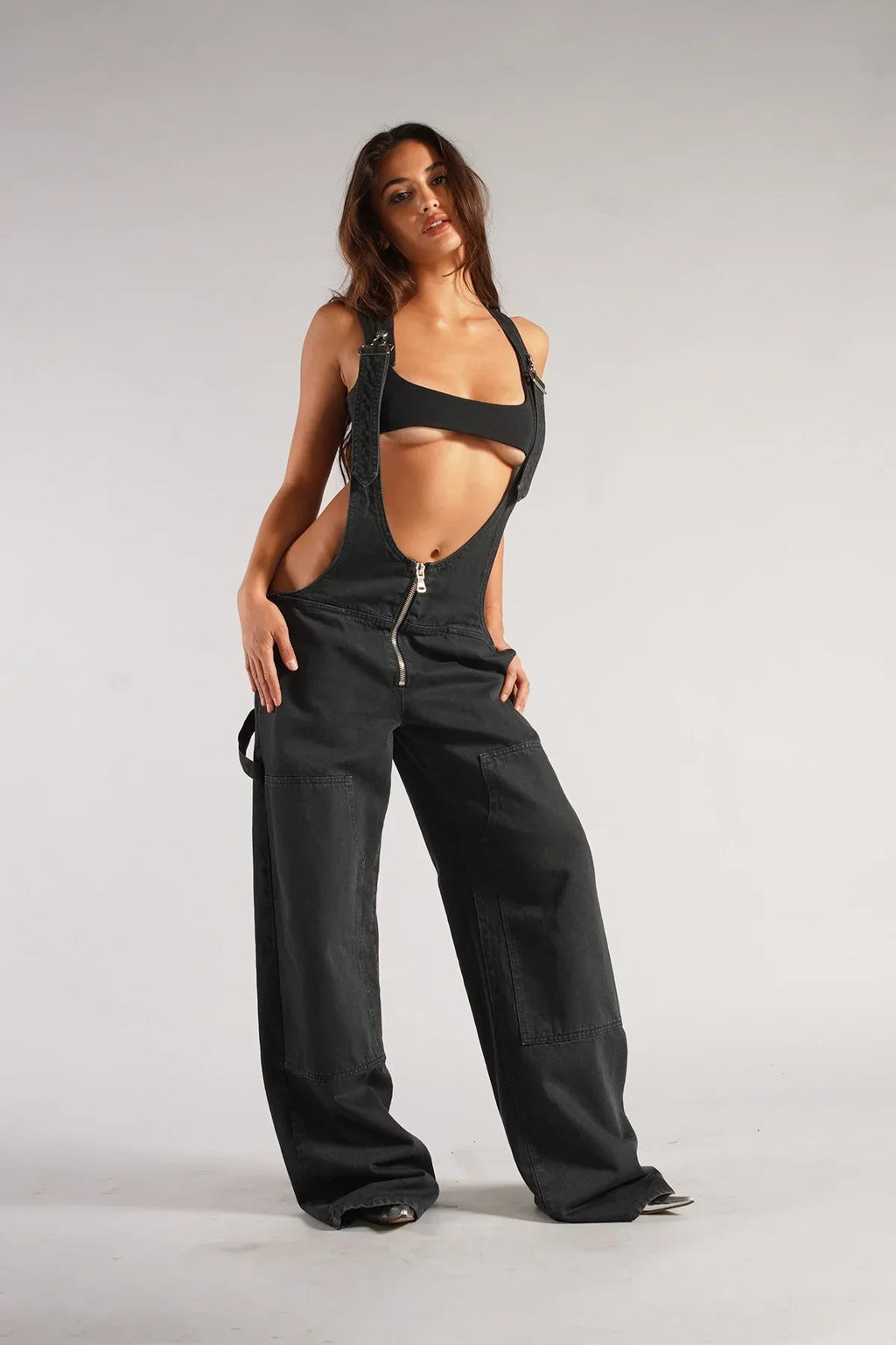 Dames Jumpsuit Mouwloos van Denim met Wijde Pijpen Cowboystijl Auralie
