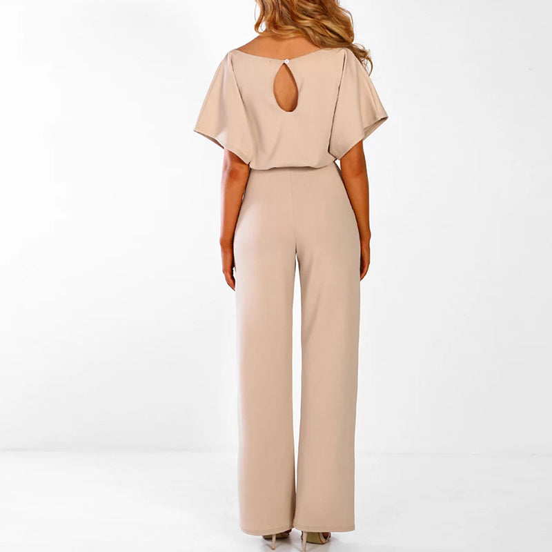 Dames Jumpsuit met Tailleriem en Wijde Pijpen Auralie
