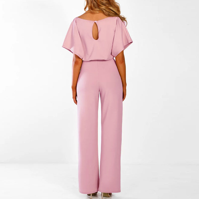 Dames Jumpsuit met Tailleriem en Wijde Pijpen Auralie