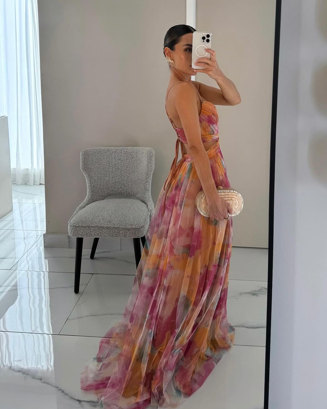 Dames Maxi Zomerjurk met Bloemenprint Auralie