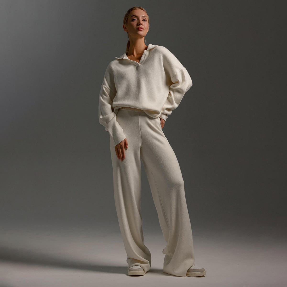 Dames Loungewear Set met Oversized Trui en Wijde Broek voor Ultiem Comfort 4