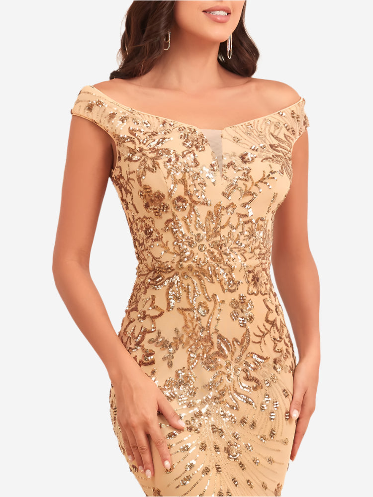 Dames Maxi Glitterjurk met Pailletten Auralie