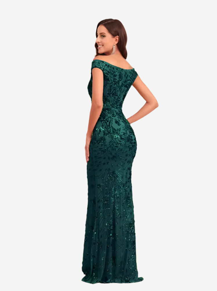 Dames Maxi Glitterjurk met Pailletten Auralie