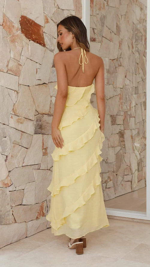 Dames Maxi Zomerjurk met Ruffles Auralie