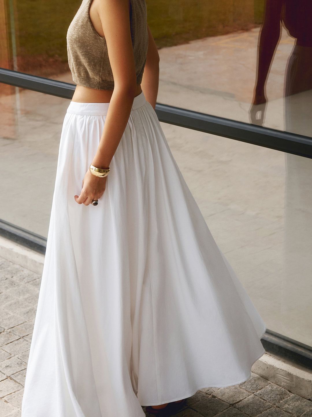 Dames Maxi Plissé Rok Auralie