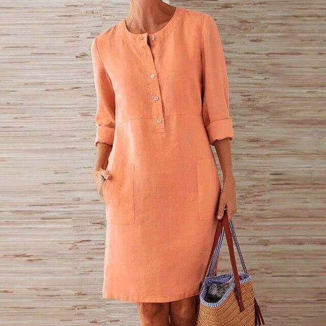 Dames Midi-jurk voor Zomer met Stijlvolle Elegant en Ademend Materiaal 0