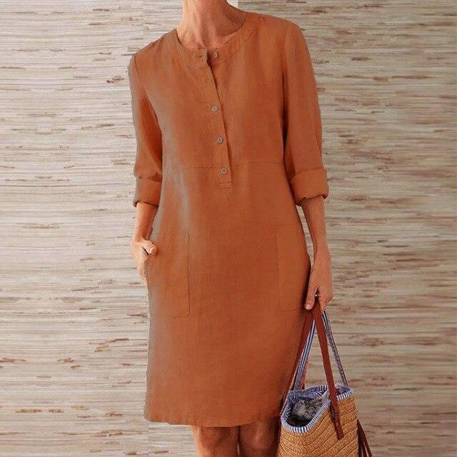 Dames Midi-jurk voor Zomer met Stijlvolle Elegant en Ademend Materiaal 5