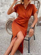 Dames Midi Jurk met Cross-Over Ontwerp Auralie