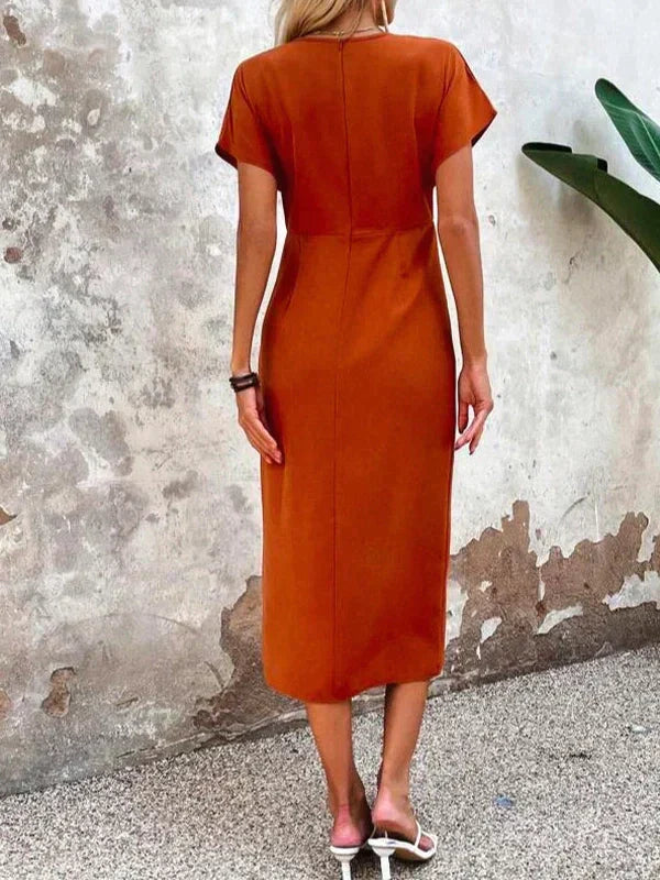 Dames Midi Jurk met Cross-Over Ontwerp Auralie
