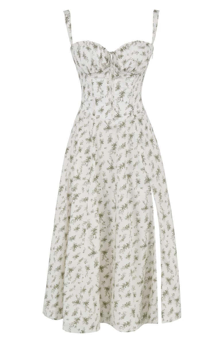 Dames Midi Jurk met Korset Groen Auralie