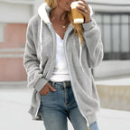 Dames Oversized Hoodie met Sherpa Voering en Ritssluiting 6