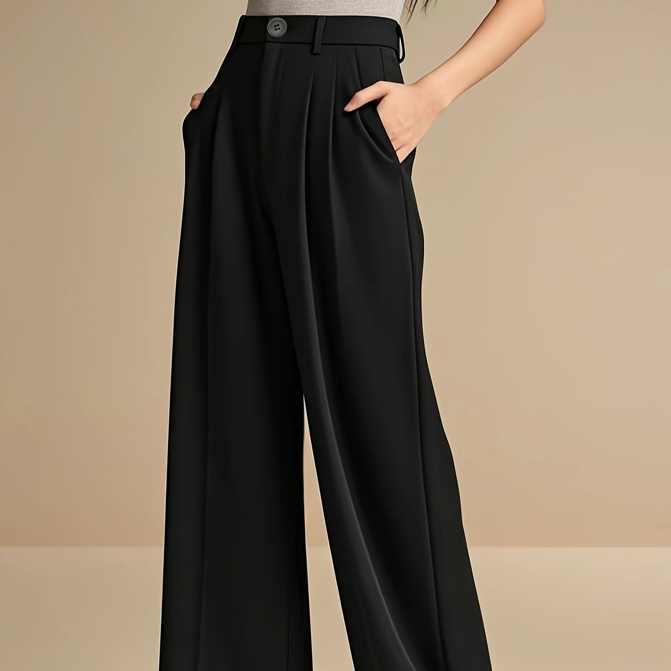 Dames Palazzo Pantalon Hoge Taille met Wijde Pijpen Auralie