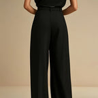 Dames Palazzo Pantalon Hoge Taille met Wijde Pijpen Auralie