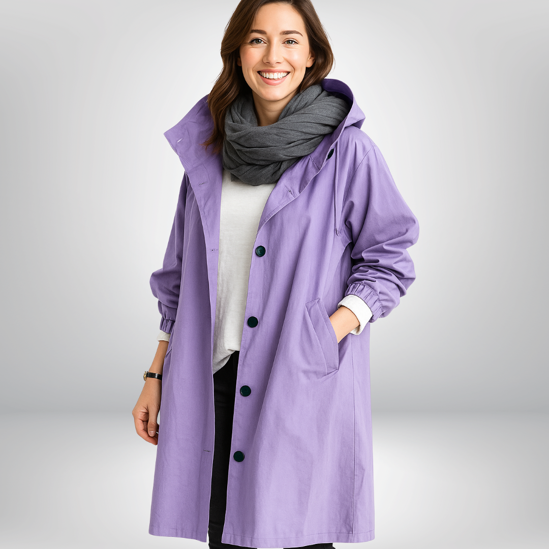 Dames Regenjas met Capuchon en Oversized Lange Snit 1