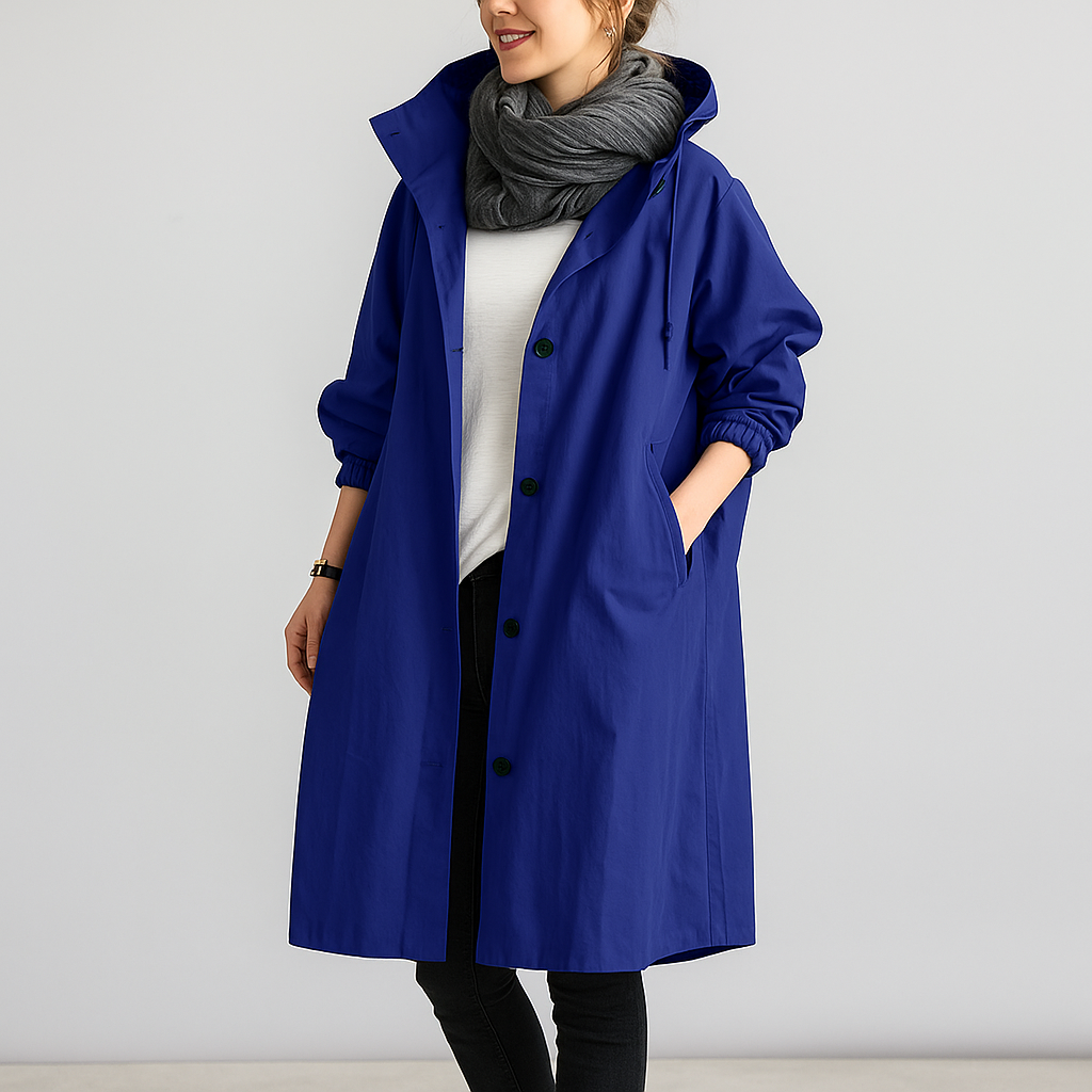 Dames Regenjas met Capuchon en Oversized Lange Snit 2