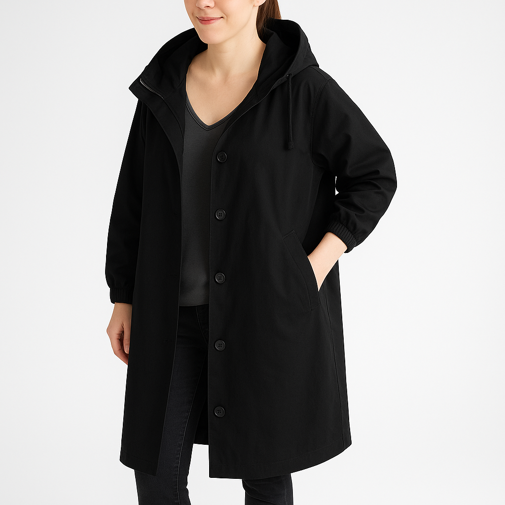 Dames Regenjas met Capuchon en Oversized Lange Snit 3