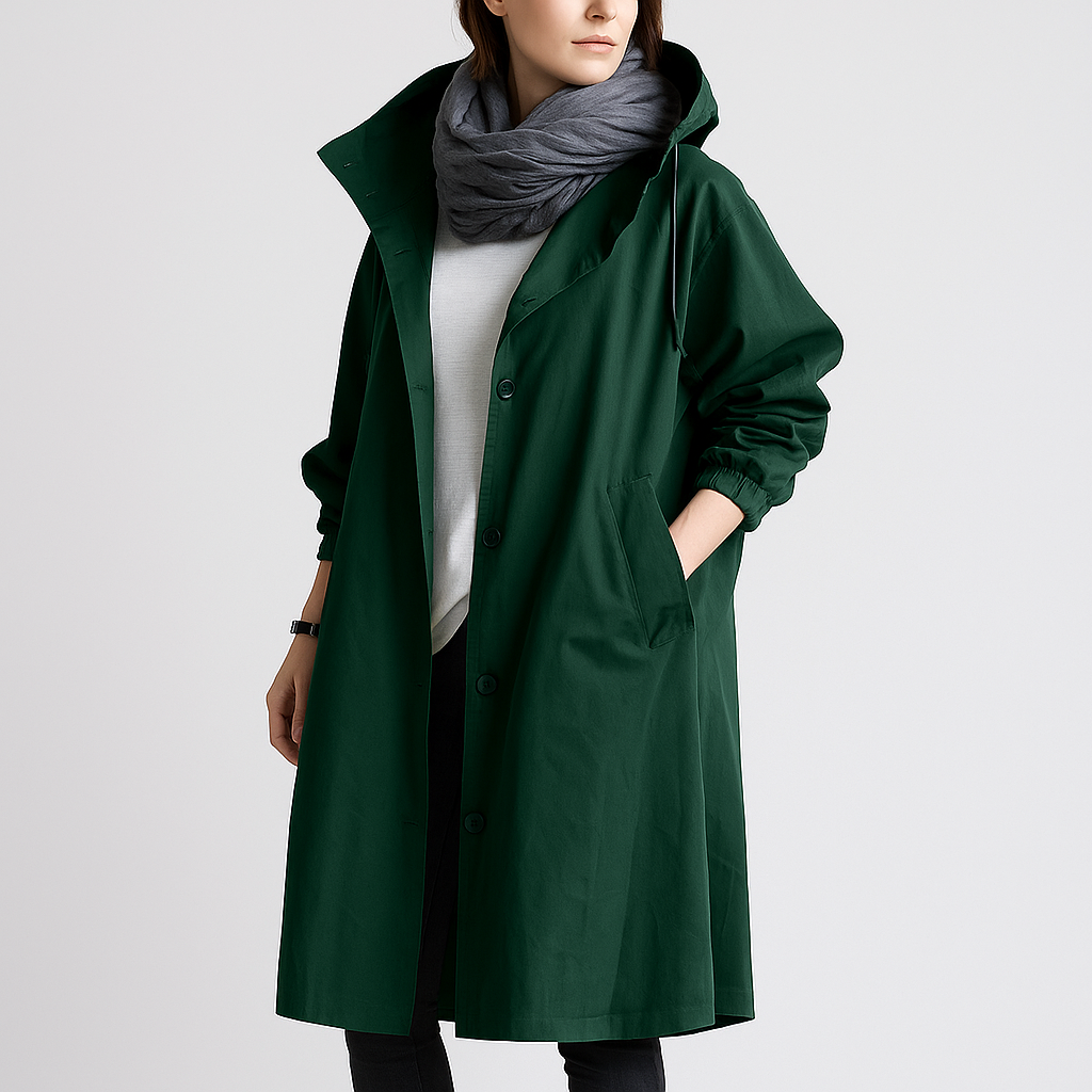 Dames Regenjas met Capuchon en Oversized Lange Snit 5