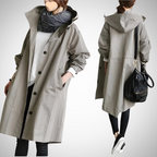 Dames Regenjas met Capuchon en Oversized Lange Snit 6
