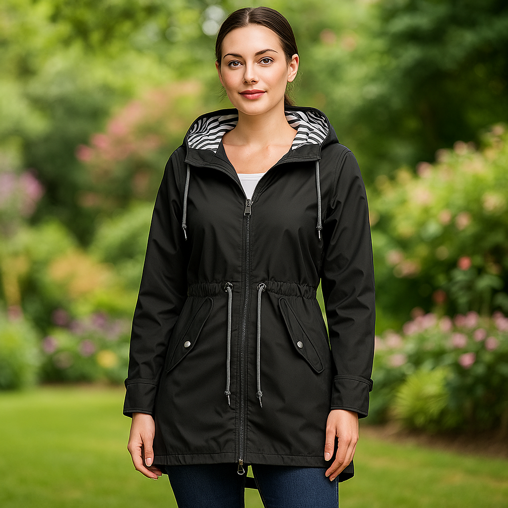 Dames Regenjas met Functionele Capuchon en Waterdicht Materiaal 4