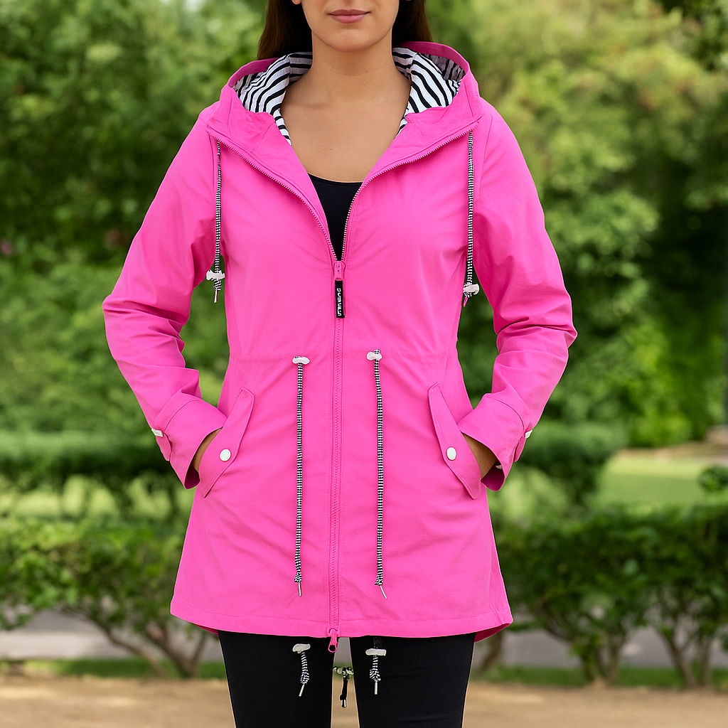 Dames Regenjas met Functionele Capuchon en Waterdicht Materiaal 5