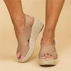 Dames Sandalen met Orthopedische Espadrille en Schokabsorberende Zool Bruin Auralie
