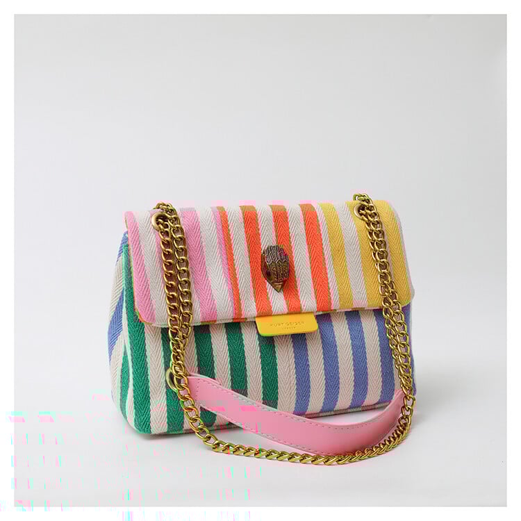 Dames Schoudertas met Regenboogdesign en Gouden Ketting 0