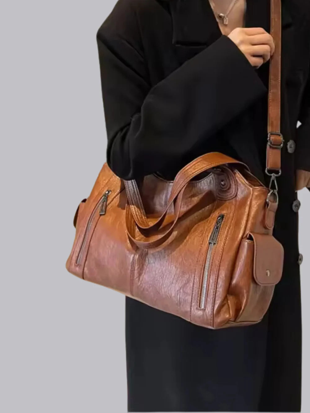 Dames Schoudertas van Vegan Leer met Luxe Design en Praktische Indeling 6