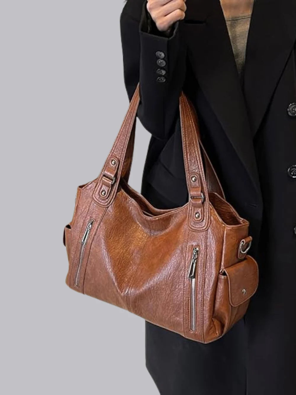 Dames Schoudertas van Vegan Leer met Luxe Design en Praktische Indeling 7