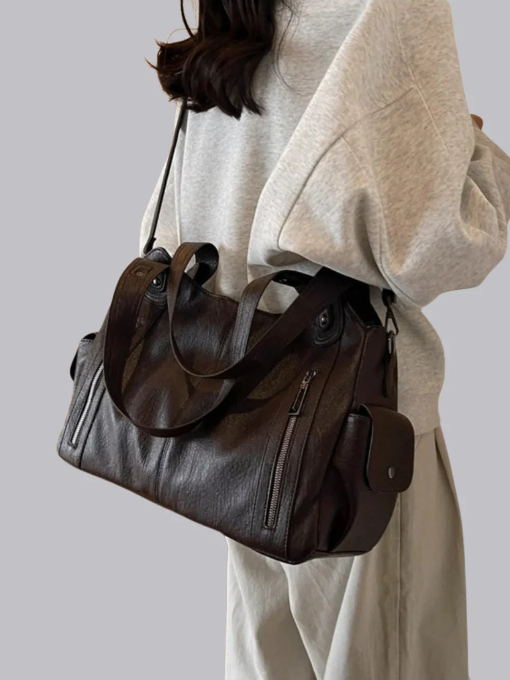 Dames Schoudertas van Vegan Leer met Luxe Design en Praktische Indeling 8