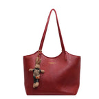 Dames Schoudertas van Vegan Leer met Vintage Look en Afneembaar Hangertje 1