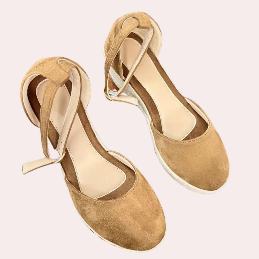 Dames Espadrilles met Verstelbaar Enkelbandje Bruin Auralie