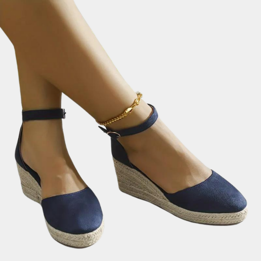 Dames Espadrilles met Verstelbaar Enkelbandje Blauw Auralie