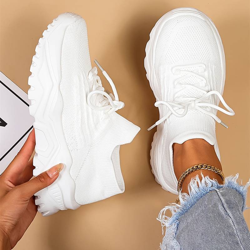 Dames Sneakers met Geheugenschuim en Voetboogondersteuning voor Actieve Levensstijl Wit Auralie